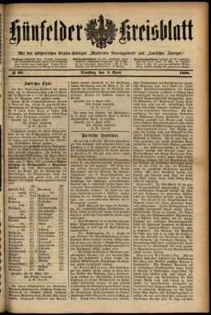 Ausgabe vom Dienstag, den 05. April 1898.