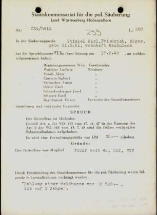 Stickel, Karl Friedrich