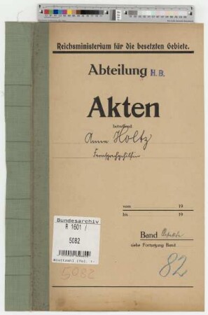 Holtz, Anna, geb. 26.11.1887, Fernsprechgehilfin