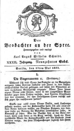 19. Stueck, 13. Mai 1833