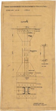 Billing, Hermann; Frankenthal, Zuckerfabrikstr.; Zuckerfabrik, Umbau Verwaltungsgebäude - Stütze (Ansicht; Schnitt)