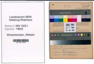 Entnazifizierung Wilhelm Winschermann, geb. 14.05.1888 (Kaufm.Angest.)