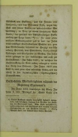 Geschichtliche Merkwuerdigkeiten waehrend der Regierung Sigismund's