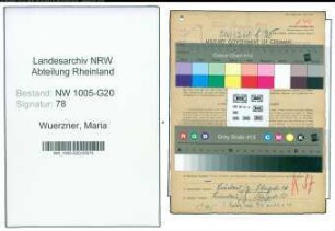 Entnazifizierung Maria Wuerzner , geb. 20.07.1900 ()