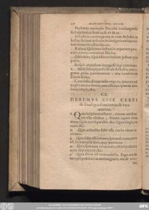 CX. Debemus Esse Certi de finali perseverantia & vita aeterna.