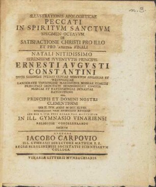 8.1748: De Satisfactione Christi Pro Illo Et Pro Apistia Finali