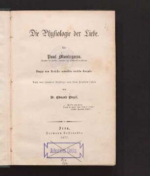 Die Physiologie der Liebe