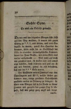 Sechste Szene. Es wird ein Gedicht gemacht.