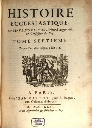 Histoire Ecclesiastique, 7. Depuis l'an 483. jusques à l'an 590