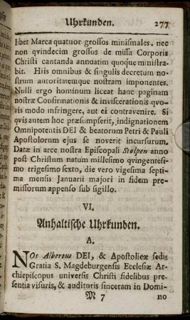 VI. Anhaltische Uhrkunden.