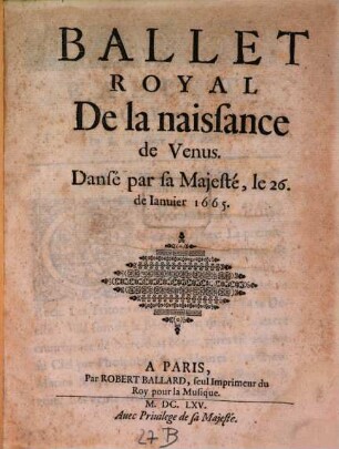 Ballet royal de la naissance de Venus