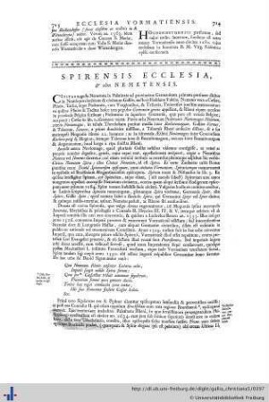 Ecclesia Spirensis.