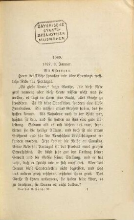 Goethes Gespräche, 6. 1827 - 1829