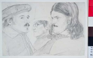 Bildnisse des Kupferstechers Carl Barth, des Architekten Johann Buck und des Dichters Friedrich Rückert