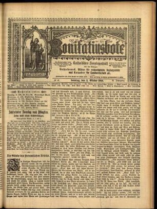 Erste Ausgabe vom Sonntag, den 11. Oktober 1908.
