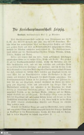 Die Kreishauptmannschaft Leipzig
