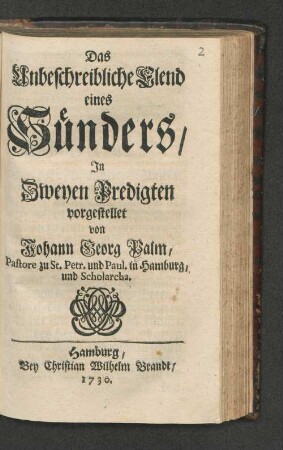 Das Unbeschreibliche Elend eines Sünders