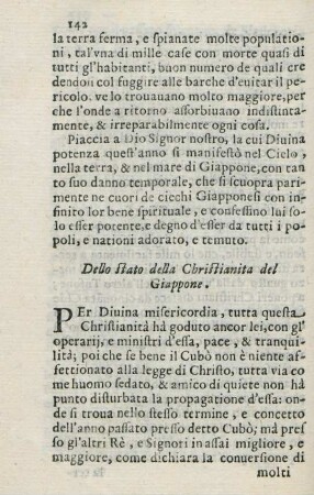 Dello stato della Christianita de Giappone