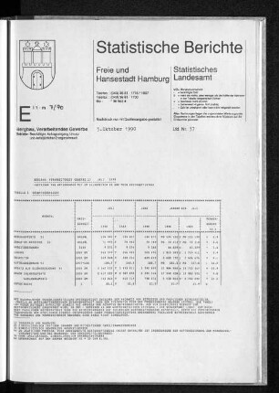 Bergbau, Verarbeitendes Gewerbe Juli 1990 : Lfd. Nr. 37