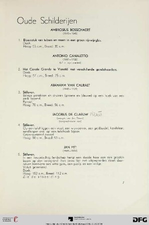 Oude Schilderijen (Nr. 1-27)