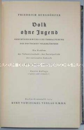 Bevölkerungswissenschaftliche Schrift über die Überalterung des deutschen Volks und deren Auswirkungen