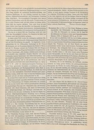 138-139 [Rezension] Wentscher, Max, Fechner und Lotze