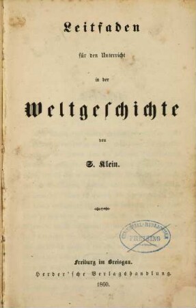Leitfaden für den Unterricht in der Weltgeschichte
