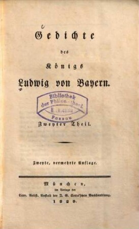 Gedichte des Königs Ludwig von Bayern, 2