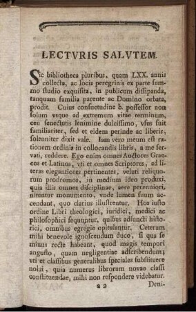Lecturis Salutem.