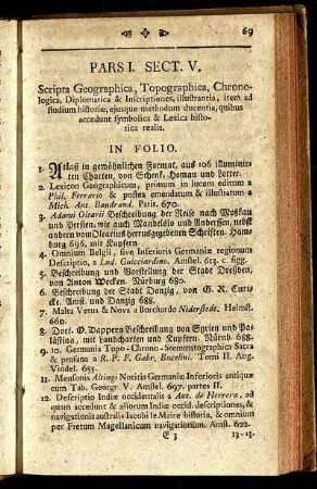 Sectio V. Scripta Geographica, Topographica, Chronologica, Diplomatica ...