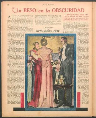 Un beso en la obscuridad : Cuento por Otto Miguel Cione