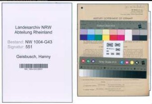 Entnazifizierung Hanny Geisbusch , geb. 21.01.1907 (Musiklehrerin)