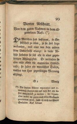 Vierter Abschnitt. Von dem guten Rahmen in dem allgemeinen Rufe.