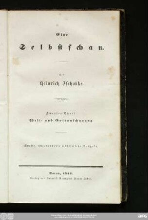 Zweiter Theil: Welt- und Gottanschauung