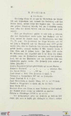 II. Kirchliches
