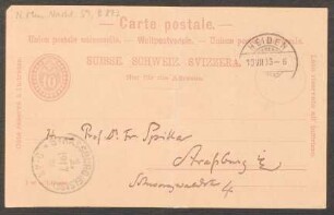 Postkarte an Friedrich Spitta : 19.07.1896