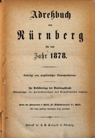 Adreßbuch von Nürnberg. 1878 = 2