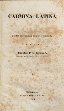Carmina Latina a poetis recentioris aetatis composita