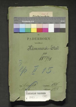 Kämmerei-Etat 1877/78