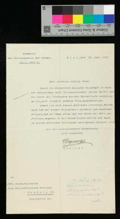 Mitteilung über die Zusendung eines Gedichtbandes