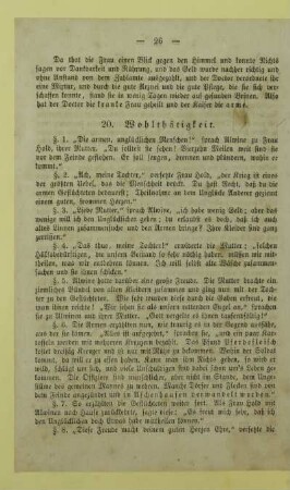 20. Wohlthätigkeit