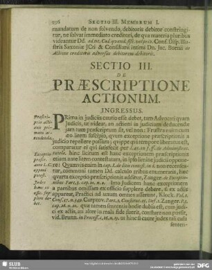 Sectio III. De Praescriptione Actionum