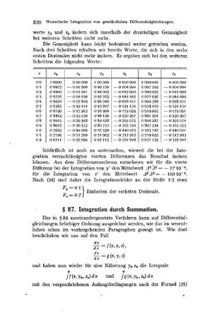 § 87. Integration durch Summation.