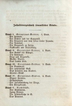 Inhaltsverzeichnis sämmtlicher Bände