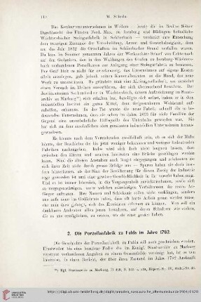 2. Die Porzellanfabrik zu Fulda im Jahre 1782