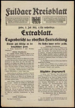 Ausgabe vom Montag, den 05. Juli 1915.