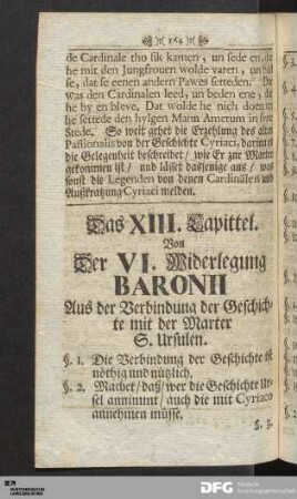 Das XIII. Kapittel