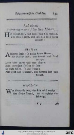 Wohlthaten - Unvermuthete Antwort.