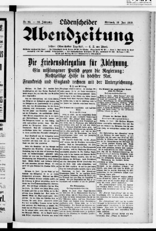 Lüdenscheider Abendzeitung : früher Lüdenscheider Tageblatt
