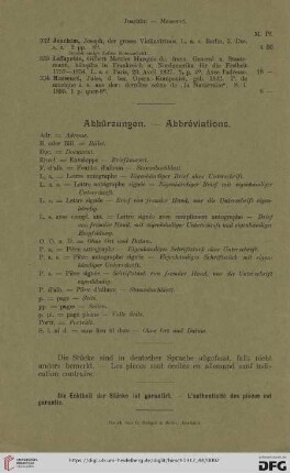 [Autographen] Nr. 332 - 334 / Abkürzungen